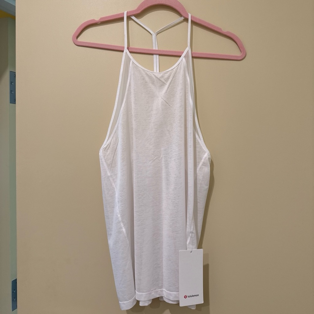 lululemon White Mesh Strappy Tank Top